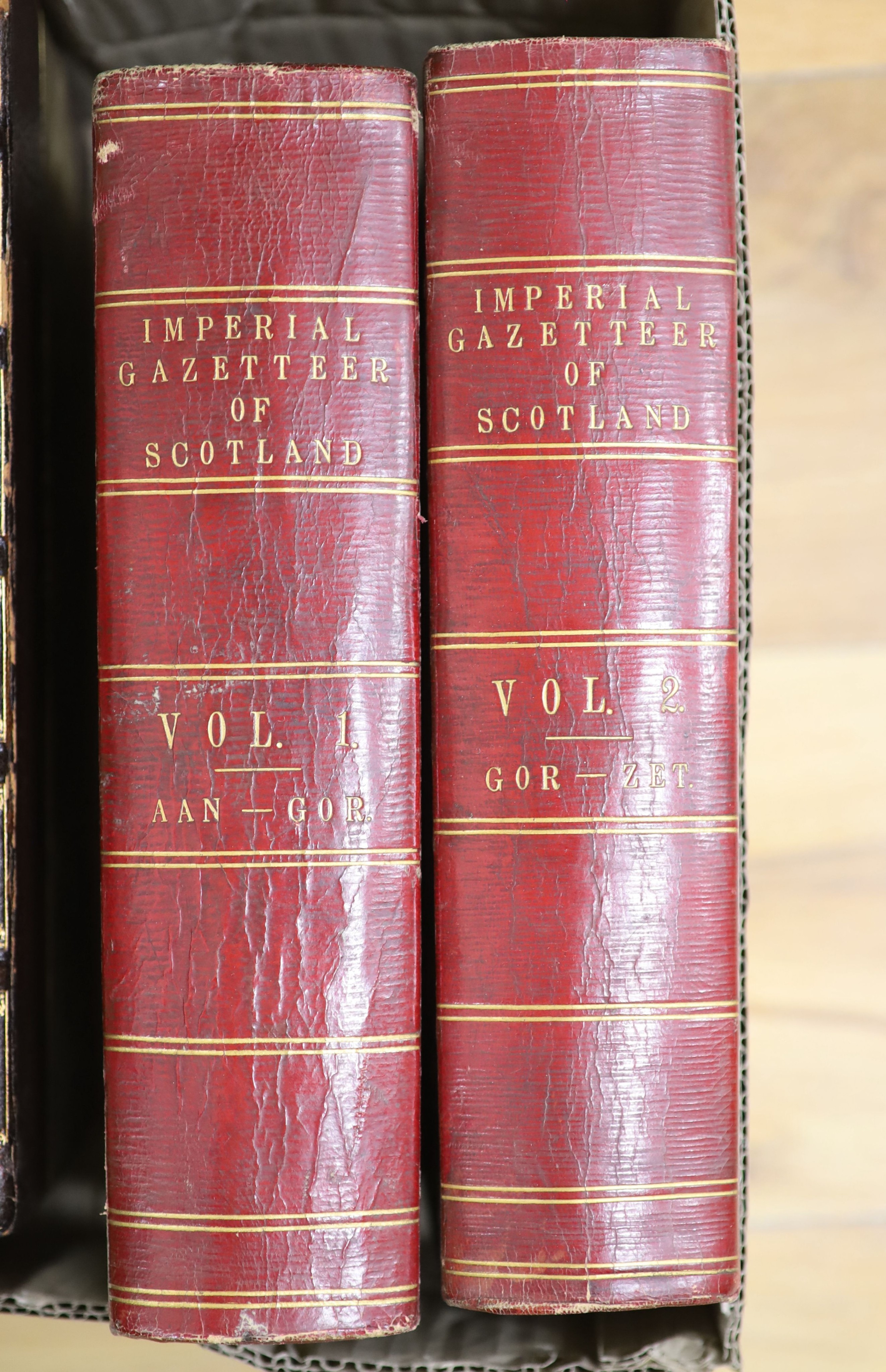 Wilson, The Rev. John Marius - The Imperial Gazetteer of Scotland; or Dictionary of Scottish Topography… 2 vols, each with an illustrated title page, complete with 58 illustrated plates (many are coloured and some double
